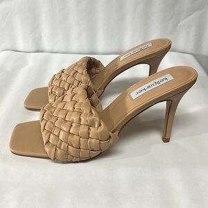 NWOT kellparker Jasper Women's Tan Woven High Heel Slide Sandal Size 8 M